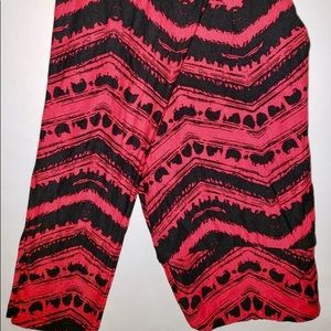 LulaRoe Black and Pink Pattern Leggings OS